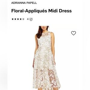 Adrianna Papell Floral Appliqué Midi Dress